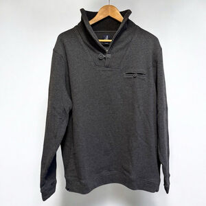 Johnnie-O Leeda Shawl Collar Sweater Fleece Mens XL Charcoal‎ Gray Pullover